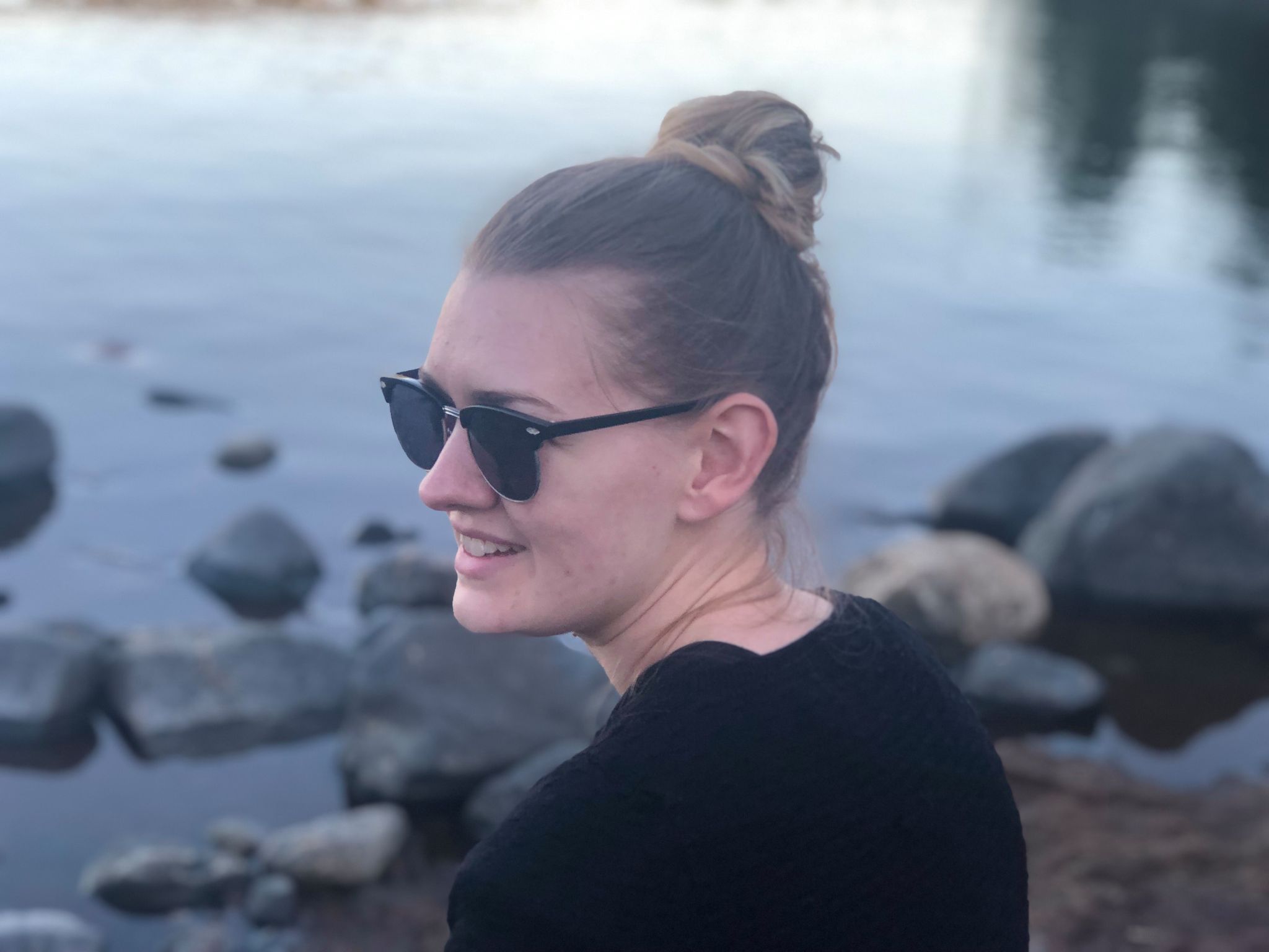 Marie wearing sunglasses
